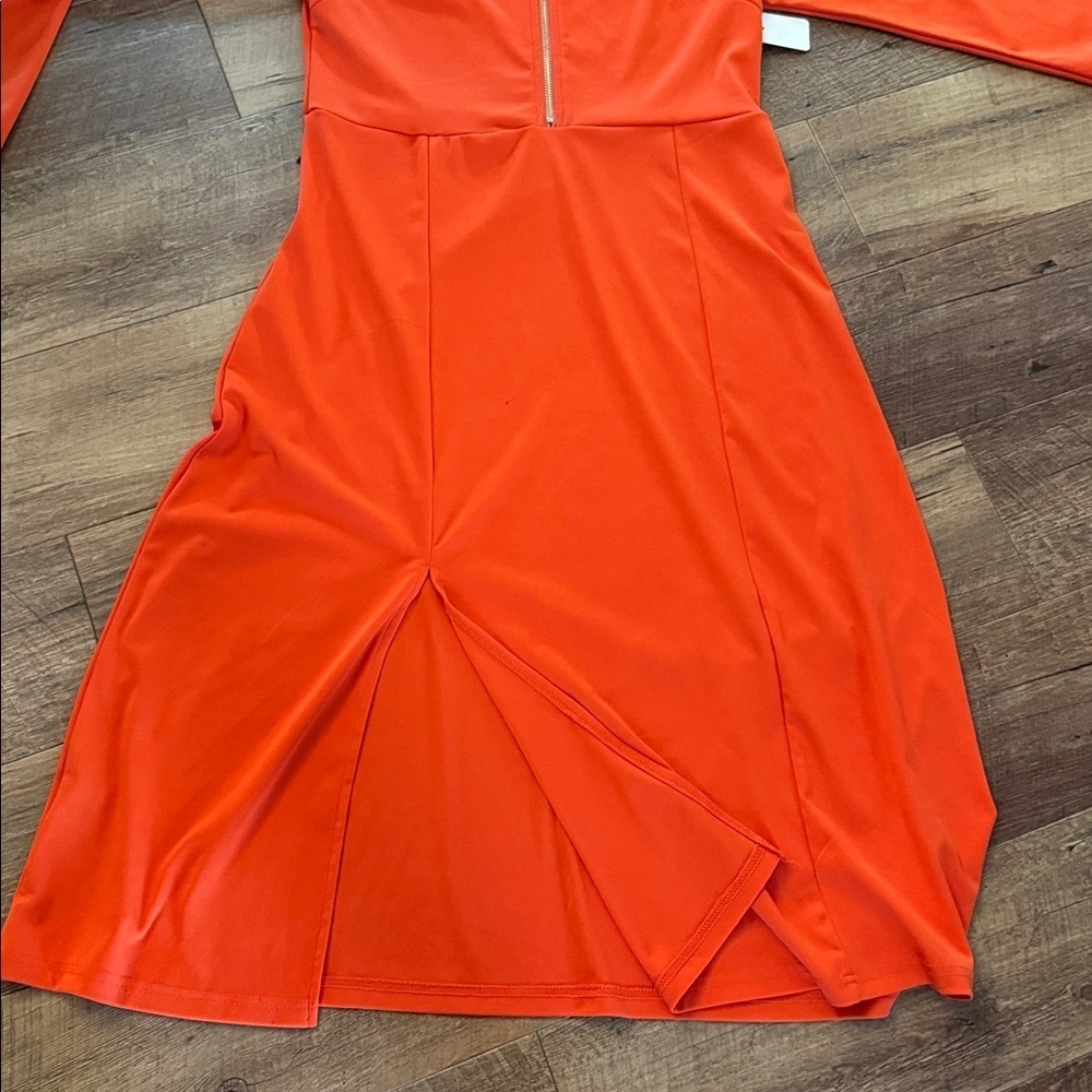 Vibrant Orange Long Sleeve Dress - Picture 6 of 6